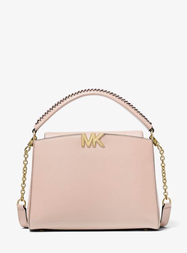 Damske Satchel Taske Michael Kors Karlie Medium Leather Ruzove - Kabelky Michael Kors Akcia | TKYMP-0437